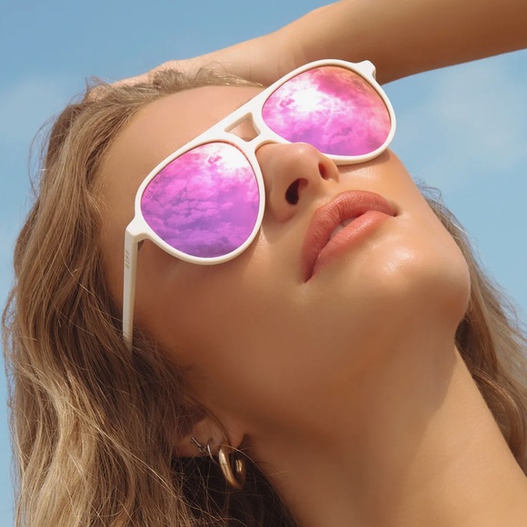 DIFF Tosca II Sunglasses White Frame/Pink Lenses - Picture 14 of 16